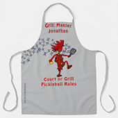 Grill Master Fun Pickleball All-Over Print Apron Schort (Voorkant)