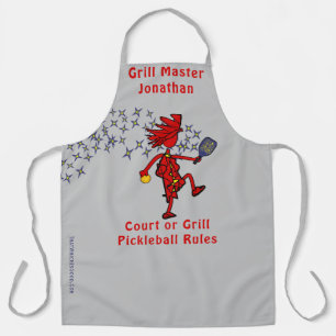 Grill Master Fun Pickleball All-Over Print Apron Schort
