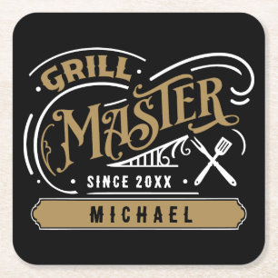 Grill Master gepersonaliseerd Kartonnen Onderzetters