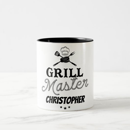 Grill Master gepersonaliseerd Tweekleurige Koffiemok (Center)