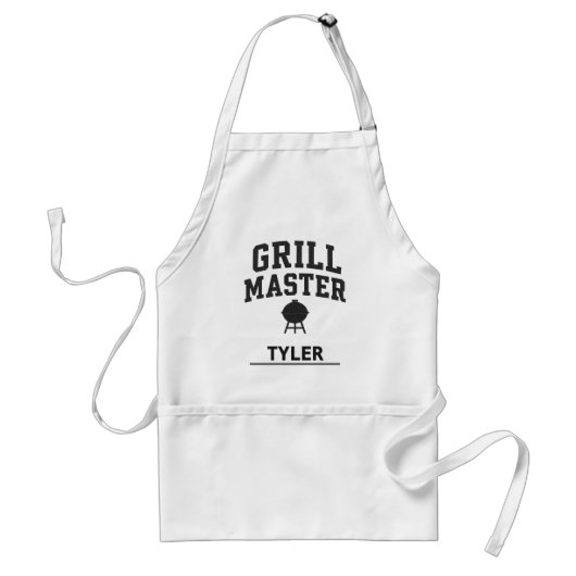 Grill Master Gepersonaliseerde BBQ Standaard Schort (Voorkant)