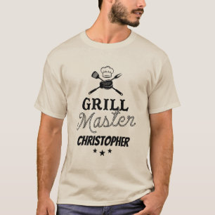 Grill Master Gepersonaliseerde Vaderdag BBQ T-shirt