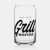 Grill Master glazen glas met aangepaste BBQ-chef n