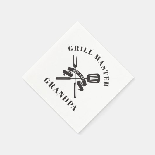 Grill Master Grandpa Best Grandfather Custom Servet (Hoek)