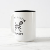 Grill Master Grandpa Best Grandfather Custom Tweekleurige Koffiemok (Voorkant links)
