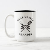 Grill Master Grandpa Best Grandfather Custom Tweekleurige Koffiemok (Links)