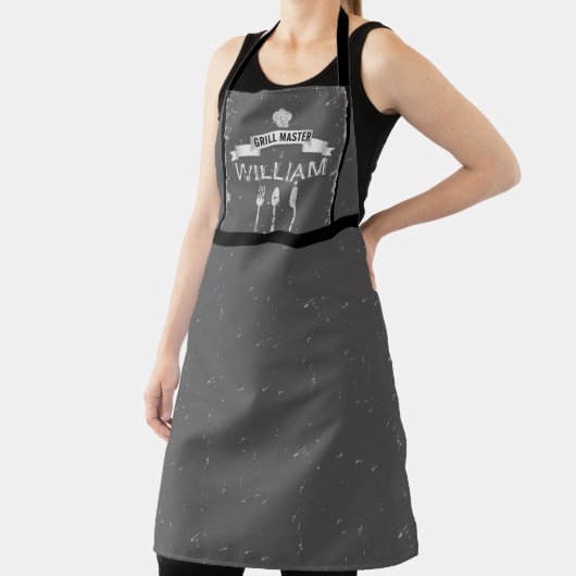 Grill Master gray mannen keuken Apron Schort (Insitu)