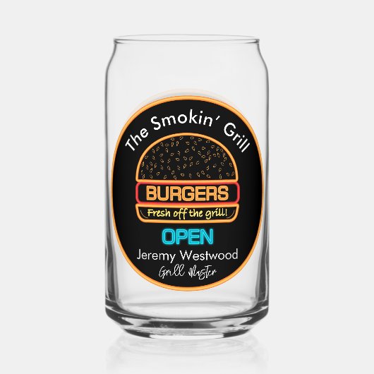 Grill Master Grilling Bier Kan Glas Drinkware (Achterkant)