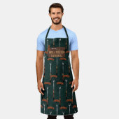 Grill Master Groene Worst Grilling Vork Naam Schort (Gedragen)