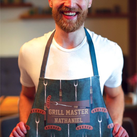 Grill Master Groene Worst Grilling Vork Naam Schort