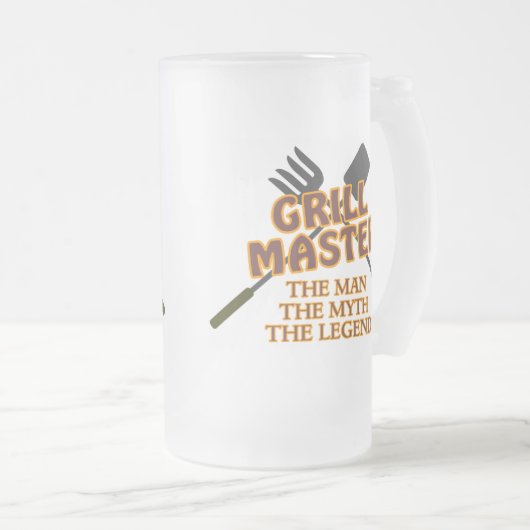 GRILL MASTER - HET MAN DE MYTH DE LEGEND MATGLAS BIERPUL (Voorkant rechts)