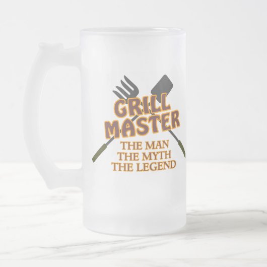 GRILL MASTER - HET MAN DE MYTH DE LEGEND MATGLAS BIERPUL (Links)