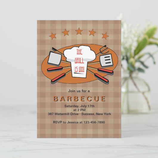 Grill Master Invitation Kaart (Staand voorkant)