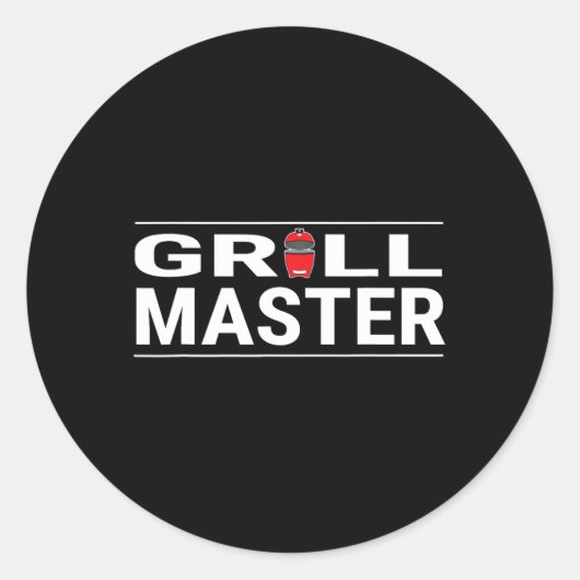 Grill Master Kamado stijl BBQ Barbecue Pitmaster  Ronde Sticker (Voorkant)