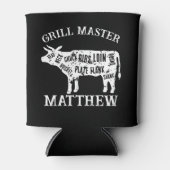 Grill Master koelbox met koe rundvlees snijden dia Blikjeskoeler (Voorkant)