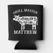 Grill Master koelbox met koe rundvlees snijden dia Blikjeskoeler (Achterkant)