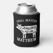 Grill Master koelbox met koe rundvlees snijden dia Blikjeskoeler (Blikje Achterkant)