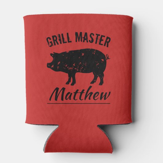 Grill master koelboxxen met  varkensvlees ontwerp blikjeskoeler (Achterkant)