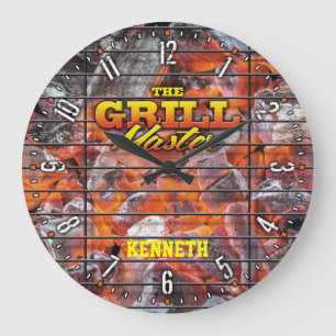 Grill Master Man Cave  Wall Clock Grote Klok