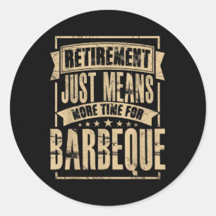 Grill Master Meat Smoker BBQ Barbecue Gepensioneer Ronde Sticker
