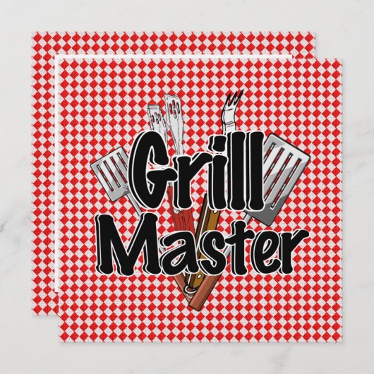 Grill Master met BBQ Tools & Picnic Table Kaart (Voorkant / Achterkant)