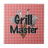 Grill Master met BBQ Tools & Picnic Table Tegeltje (Voorkant)