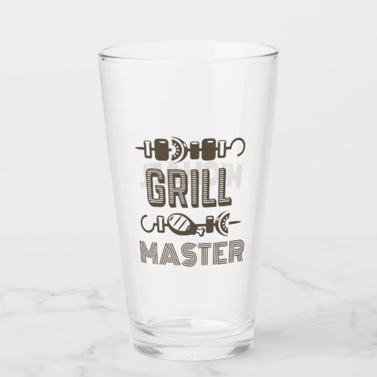 Grill Master met naam Glas (Voorkant)
