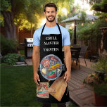 Grill Master Name Monogram Grill BBQ Schort<br><div class="desc">Dit ontwerp kan worden gepersonaliseerd door de aanpassingsoptie te kiezen om tekst toe te voegen of andere veranderingen aan te brengen. Als dit product de optie heeft om het ontwerp naar een ander object over te brengen, moet u het ontwerp zo nodig aanpassen. Neem contact met me op colorflowcreations@gmail.com als...</div>