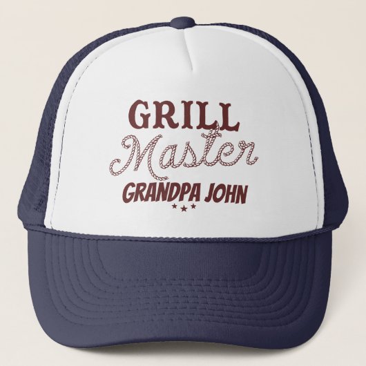 Grill Master Opa Gepersonaliseerde Vaderdag BBQ Trucker Pet (Voorkant)