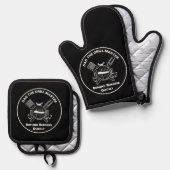Grill Master Oven Mitt en Pothouder Set (Voorkant / Achterkant)
