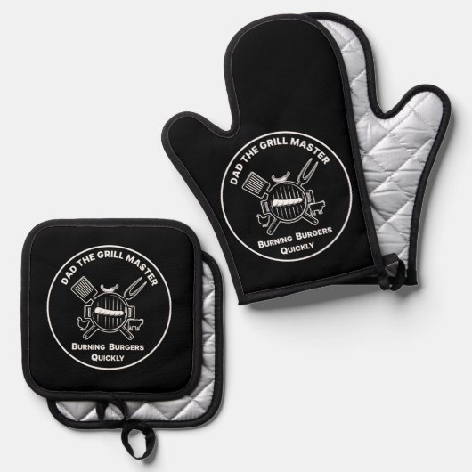 Grill Master Oven Mitt en Pothouder Set (Voorkant / Achterkant)