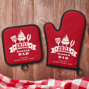 Grill Master Papa Rood Ovenwant & Pannenlap Set