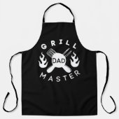 Grill Master Papa Zwart en Witte Lettering Schort (Voorkant)