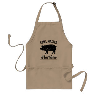 Grill Master personalized varkensvlees bbq apron a Standaard Schort