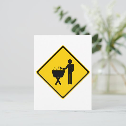 Grill Master Road Sign Briefkaart (Staand voorkant)