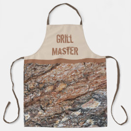 Grill Master Rustic Tree Bark Pattern Foto Natuur Schort