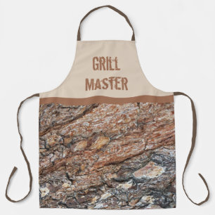 Grill Master Rustic Tree Bark Pattern Foto Natuur Schort