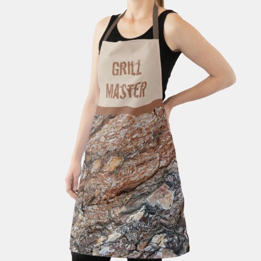 Grill Master Rustic Tree Bark Pattern Foto Natuur Schort (Insitu)