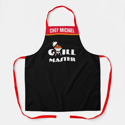 Grill Master Schort - Gepersonaliseerde Naam BBQ C (Voorkant)