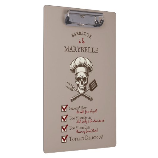 Grill Master Skully - schedel illustratie Klembord (Rechts)