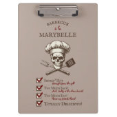 Grill Master Skully - schedel illustratie Klembord (Voorkant)