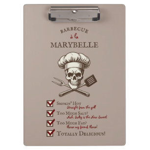 Grill Master Skully -  schedel illustratie Klembord