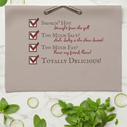 Grill Master Skully -  schedel illustratie Theedoek (Gevouwen)