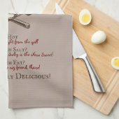 Grill Master Skully - schedel illustratie Theedoek (Quarter Fold)