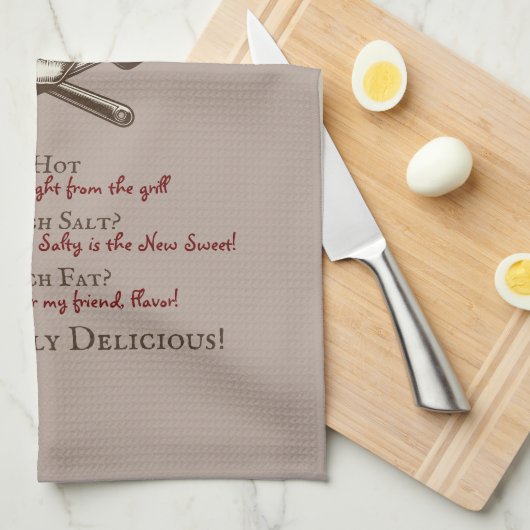 Grill Master Skully -  schedel illustratie Theedoek (Quarter Fold)