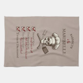 Grill Master Skully - schedel illustratie Theedoek (Horizontaal)