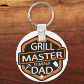 Grill Master Summer Dad T-shirt Sleutelhanger (Achterkant)