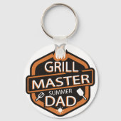 Grill Master Summer Dad T-shirt Sleutelhanger (Achterkant)