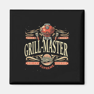 Grill Master Supreme Bbq Grappige Grafische T-shir Magneet