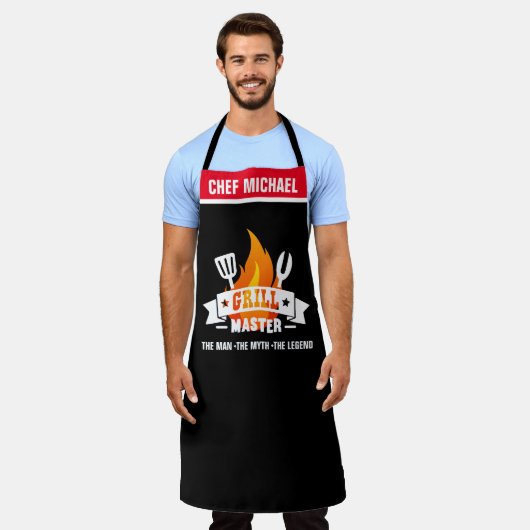 Grill Master The Man Myth Legend BBQ Schort (Gedragen)